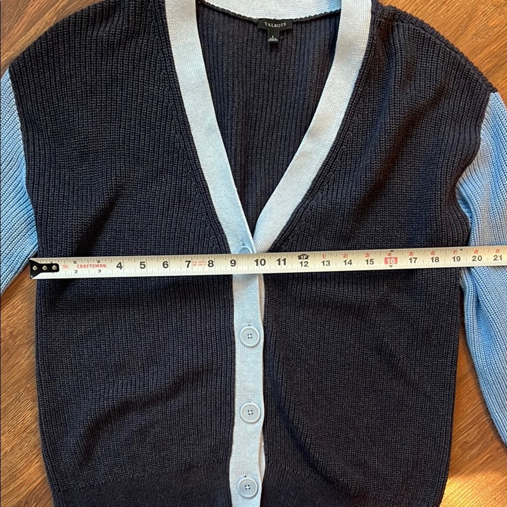 Talbots Large Colorblock Women's Cardigan Sweater - Picture 6 of 11